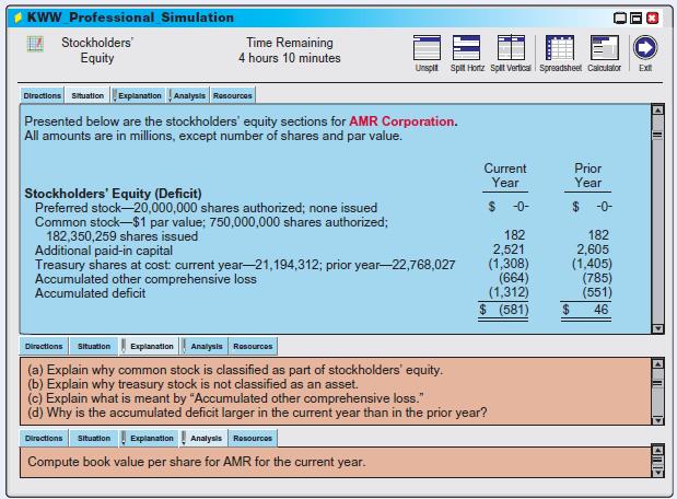 In this simulation, you are asked to address questions related to the accounting for stockholders, equity. Prepare responses to all parts.


