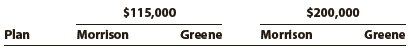 Morrison and Greene have decided to form a partnership. They have agreed that Morrison is to invest $150,000 and that Greene is to invest $50,000. Morrison is to devote one-half time to the business, and Greene is to devote full time. The following plans for the division of income are being considered:
a. Equal division
b. In the ratio of original investments
c. In the ratio of time devoted to the business
d. Interest of 6% on original investments and the remainder equally
e. Interest of 6% on original investments, salary allowances of $40,000 to Morrison and $70,000 to Greene, and the remainder equally
f. Plan (e), except that Greene is also to be allowed a bonus equal to 20% of the amount by which net income exceeds the total salary allowances

Instructions
For each plan, determine the division of the net income under each of the following assumptions:
(1) Net income of $115,000 and
(2) Net income of $200,000. Present the data in tabular form, using the following columnar headings:


