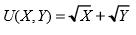 Sharon has the following utility function: 
where X is her consumption of candy bars, with price PX = $1, and Y is her consumption of espressos, with PY = $3.
a.Derive Sharon’s demand for candy bars and espressos.
b. Assume that her income I = $100.How many candy bars and how many espressos will Sharon consume?
c. What is the marginal utility of income?

