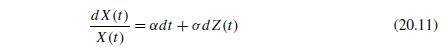 Use Itˆo’s Lemma to evaluate d[ln(S)].
For the following four problems, use Itˆo’s Lemma to determine the process followed by the specified equation, assuming that S(t) follows (a) arithmetic Brownian motion, equation (20.8); (b) a mean reverting process, equation (20.9); and (c) geometric Brownian motion, equation (20.11).


